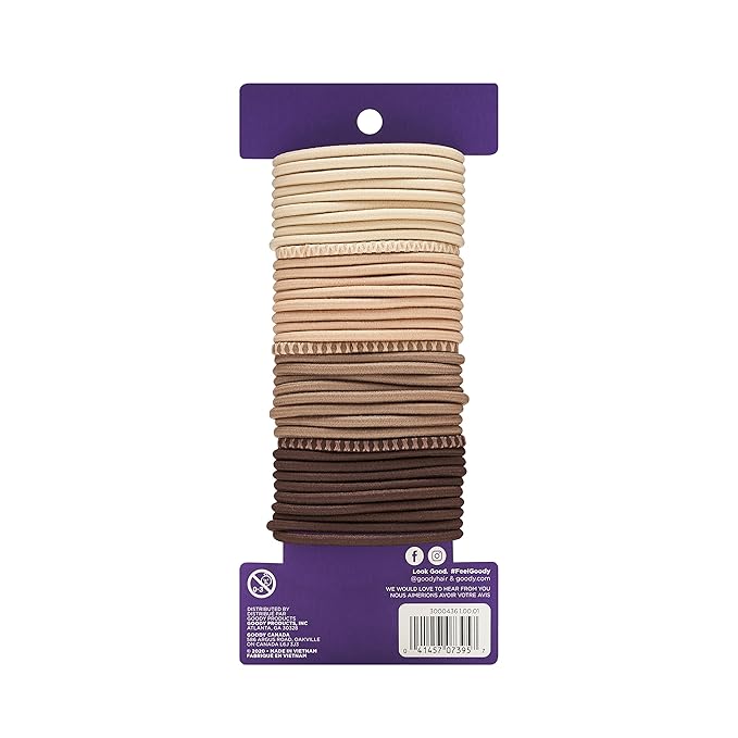 Goody Ouchless Hair Elastics – No Pull, No Breakage, Tangle-Free Hold for Thick, Curly, Coily & Textured Hair – 37 Count, Blonde, Long-Lasting Ponytail Holders for Women & Men