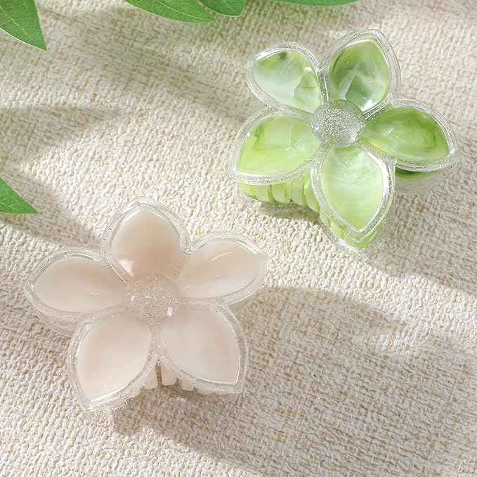 Flower Hair Clips for Women 6 Pcs Hawaiian 2026 New Large Claw Clips Plumeria Large Hair Claw Clips for Thick Thin Hair Beach Hair Accessories for Women Teens