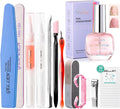 Gellen Nail Care Kit Manicure Tools Kit: Nail Strengthener and 2Pcs Nail File & Buffer 100/180, Cuticle Pusher Pen, Cuticle Oil & Remover, Fork | Nail Clipper & Brush
