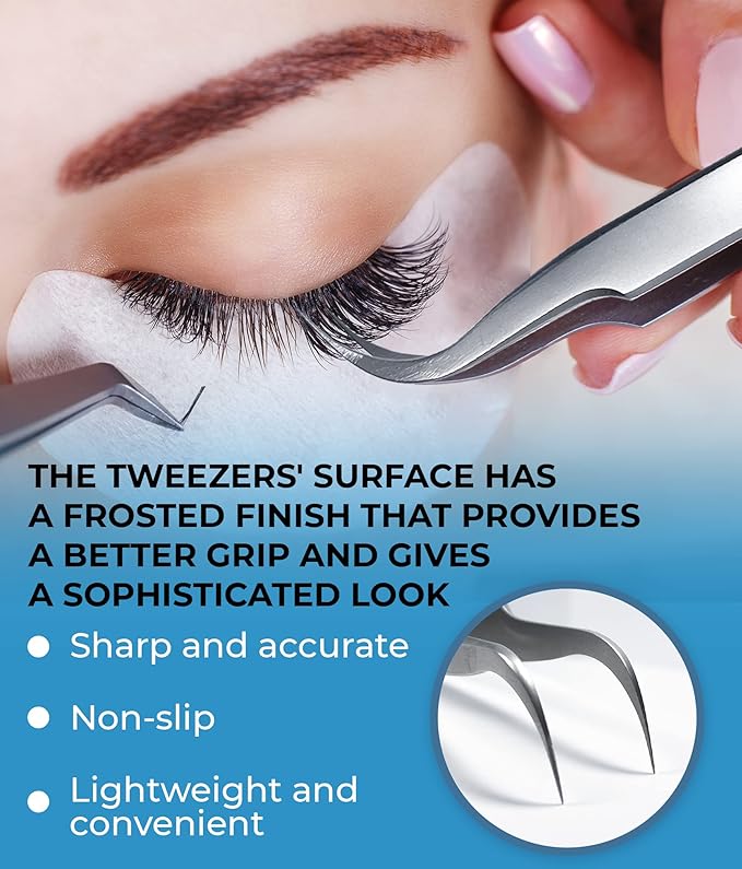 Stacy Lash STL-8 Curved Eyelash Extension Tweezers/Eyelashes Separator Tool/Supplies for Isolation Individual False Lashes, Volume & Classic Extensions/Precision Tools/Beauty Accessories
