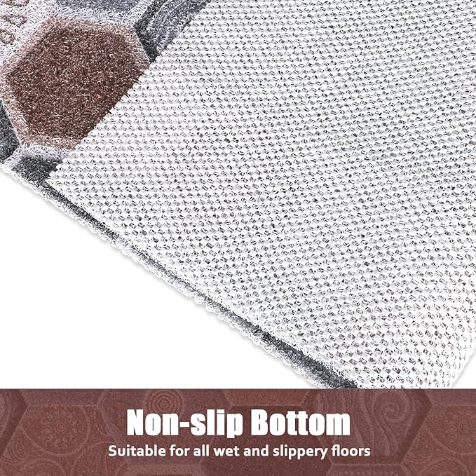 Bathtub Mat Shower Mat Non-Slip, 16x 39 Inch, Soft Comfort Bath Mat with Drainage Holes, PVC Loofah Massage Bathmat for Shower, Tub, Bathroom, Wet Areas, Quick Drying