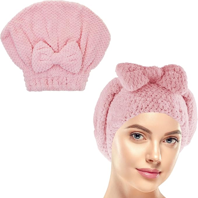 EXPRESSIONS Quick Dry Hair Bonnet – Ultra Absorbent Microfiber Drying Cap for All Hair Types, Soft & Lightweight Towel Bonnet for Fast Drying, Frizz Control & Healthy Hair Care