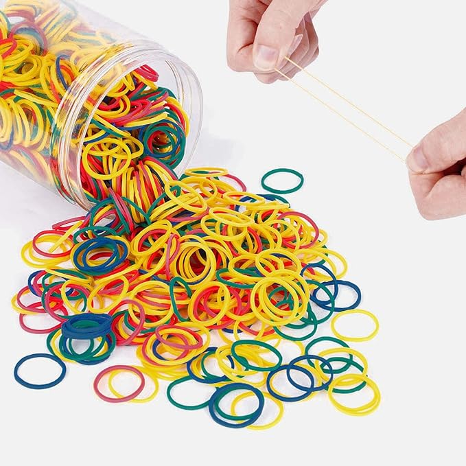 HOYOLS 3/4 Inches Colorful Rubber Bands for Hair Ties Reusable Elastics Ponytail Holders for Baby Toddler Girls Infants Kids Thick Hair Mini Braids No Damage Office Supplier 600 Pcs (M) Latex-Free