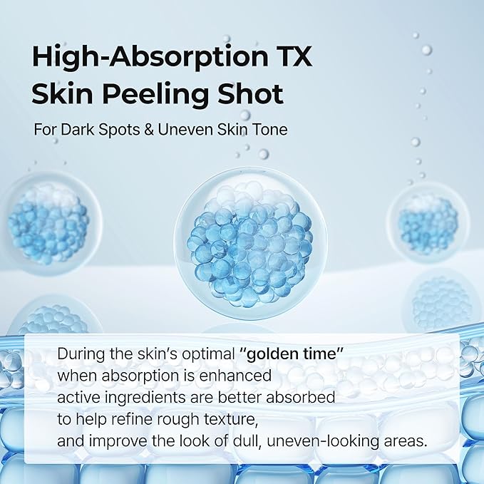 Dr.Melaxin Peel Shot Glow Rice Peeling Ampoule 80ml, Dead Skin Gentle Exfoliating Ampoule with Rice Water Extract, AHA BHA, Niacinamide, Daily Skin Texture Care, Korean Skincare (TX)
