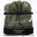 African Net Sponge Authentic, Loofah Exfoliating Body Scrubber Bath Sponge, African Exfoliating Net Sponge Back Scrubber Washcloth for Shower, Body Care Bathing Accessories (Olive Green)