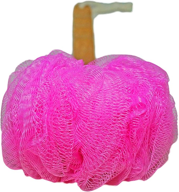 Shower Loofah Body & Back Scrubber - Exfoliating Loofah luffa loofa Bath Brush On a Stick - with Long Wooden Handle Back Brush for Men & Women - Easy Reach Body Wash & Lotion Applicator 2-Pack