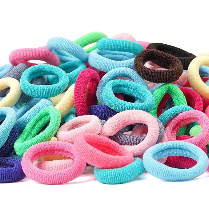 CÉLLOT Mini Hair Ties for Girls Toddlers, 300PCS Tiny No Damage Ponytail Holders and Seamless Hair Elastics Bands - Diameter 0.8 Inch