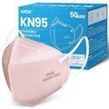 akgk KN95 Face Mask 50 PCS, Breathable Protection Masks, 5-Ply KN95 Pink Masks, Cup Dust Safety Masks