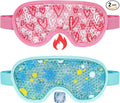 2 Pack Cooling Eye Mask, Reusable Gel Eye Masks for Puffy Eyes, Cold & Warm Compress for Dry Eye, Post Surgery, Puffiness, Allergies, Sinuses & Migraines Relief, Eye Masks for Sleep Unisex (Blue+Pink)