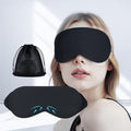 Cooling Cotton Eye Sleep Mask for Men & Women, Soft & Breathable, Pressure-Free Design for Side Sleepers, Adjustable Light Blocking Mask for Sleeping, Travel & Naps (Black)
