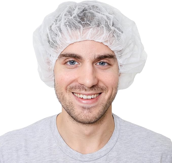Unisex Polypropylene Bouffant Caps [100 | 1000 | BLACK | WHITE | BLUE | RED |ORANGE | GREEN | 21" | 24" | 28"]