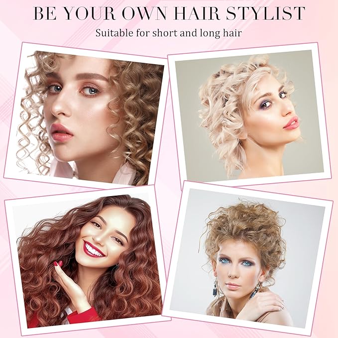 Heatless Curling Rod Headband, Heatless Hair Curler Heatless Curls Overnight for Short Long Hair No Heat Overnight Curls with Thin Curlers to Sleep In for Short Hair (Black)