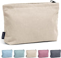 MAANGE Cosmetic Bags for Women Small Makeup Bag for Purse Corduroy Makeup Pouch Travel Makeup Bag with Metal Zipper Make Up Bag for Travelling Preppy Stuff