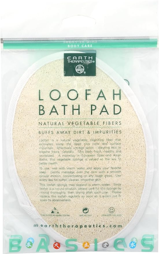 EARTH THERAPEUTICS Loofah Bath Pad, 1 EA