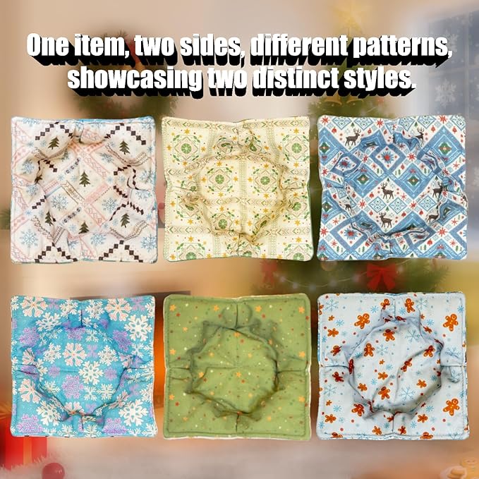 Cotton Microwavable Bowl Cozy ，Set of 6，Microwave-Safe Hot Bowl Holders, Soup Bowl Cozy Hot Pads，Prevent Hand from Heat and Maintain Food Warm，Ideal Household Gift Store (F)