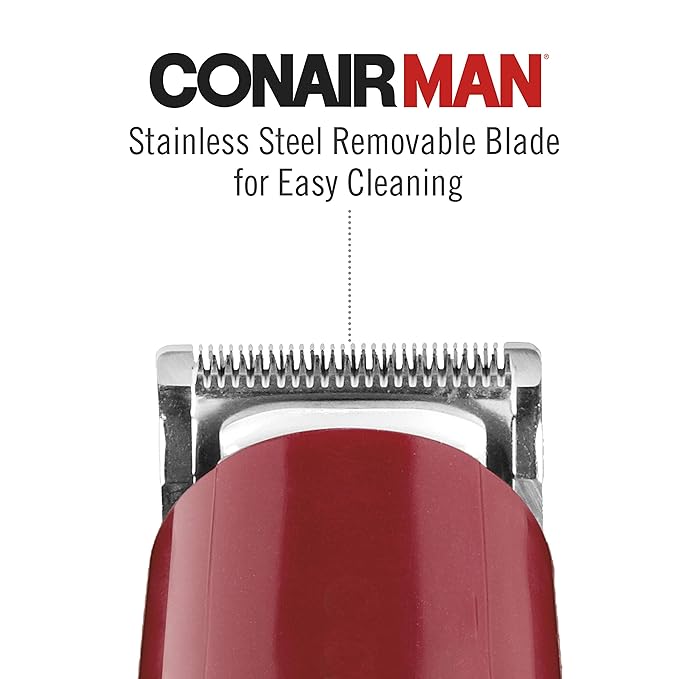 ConairMAN Beard Trimmer for Men Includes Nose and Ear Hair Trimmer and 5-Position Comb Attachment, 4 Piece Men's Grooming Kit, Corded (Pack of 4)
