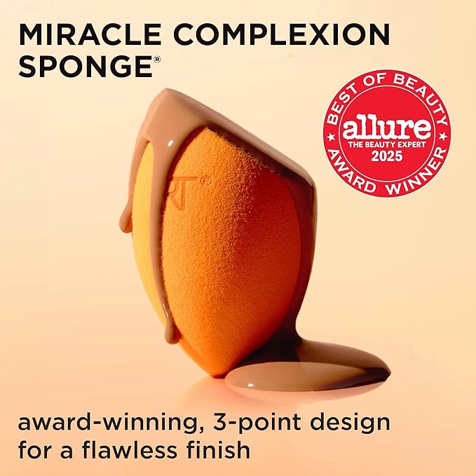Real Techniques Ultimate Makeup Sponge Trio, Makeup Blending Sponges, For Liquid, Cream, & Powder Products, Powder & Foundation Sponges, Mini Makeup Sponge, Latex-Free Foam, Travel-Friendly, 3 Count