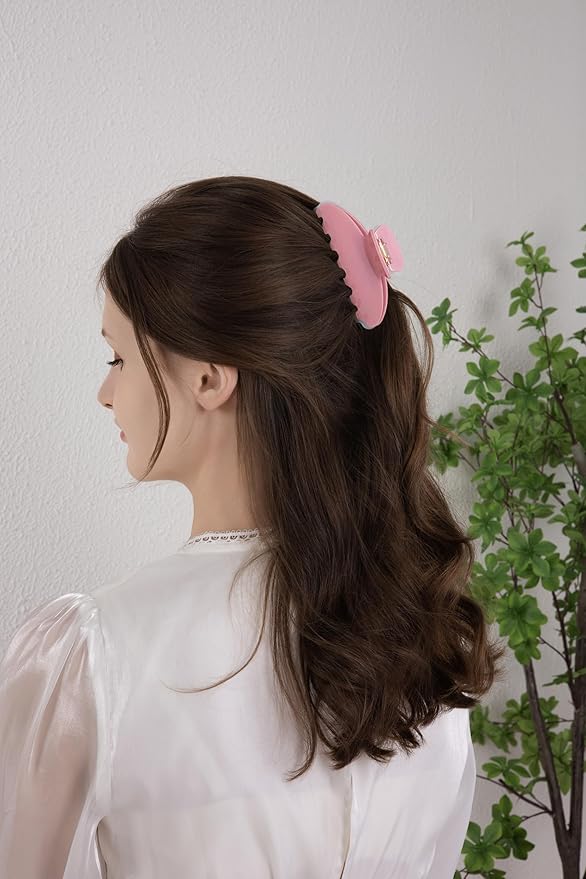Durable Acetate Hair Clips - 4-Inch Jam Color Claw Clips for Fine and Thick Hair (Jam color)