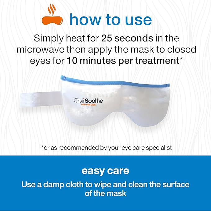 Opti-Soothe Moist Heat Mask - Reusable Eye Mask for Soothing Dry Eye and Restoring Moisture to Eyes