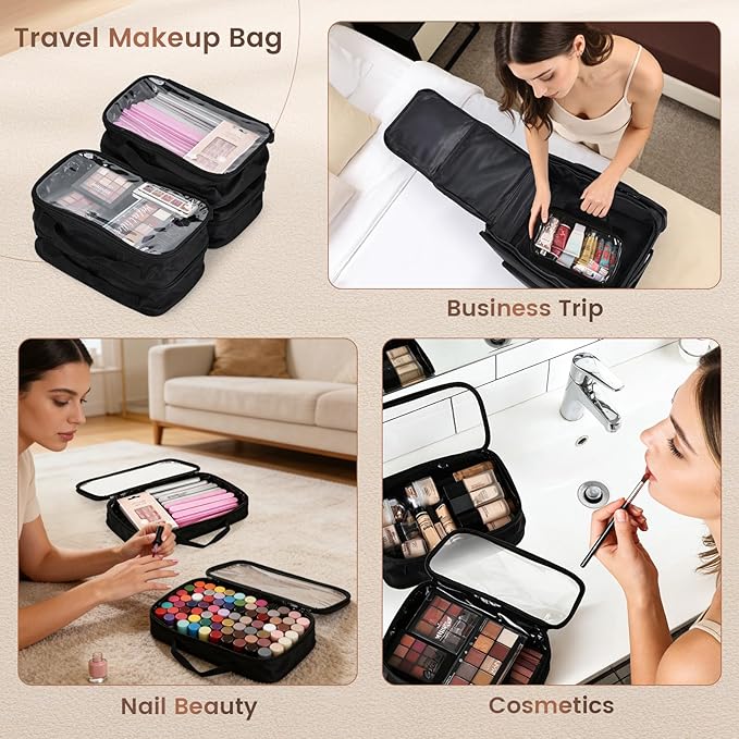 Stagiant Rolling Makeup Case Professional Travel Makeup Organizer Make up Storage Cosmetic Trolley Suitcase Makeup Storage