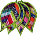 4 PCS Leaves Pot Holders for Kitchen Hot Pads 100% Cotton for BBQ/Cooking/Baking/Grilling/Microwave/Barbecue