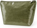 WLLWOO PVC Waterproof Makeup Bag Kraft Paper Cosmetic Bag Travel Toiletry Zipper Pouch Organizer for Women Purse