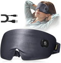 Heated Eye Mask for Dry Eyes: Silk Cordless Eye Warmer Compress for Dry Eyes - Eye Heating Pad for Stye Treatment Headache Tired Eyes Relief - Washable Rechargeable Electric Heat Sleep Masks