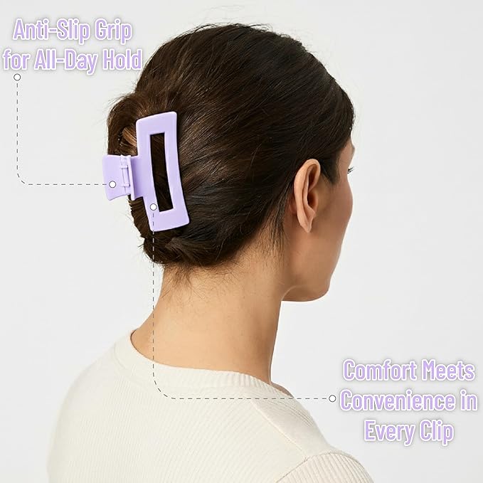 Ms. Pen- Large Hair Clips for Women, 4.3 Inch, 8 Pack, Purple, Hair Claw Clips for Women