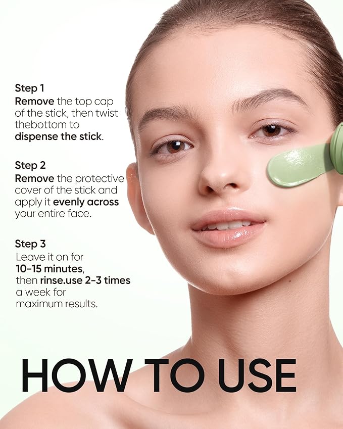 Mugwort Clay Stick Mask for Face, Redness Soothing & Breakout Control with Centella and Salicylic Acid, Gentle Exfoliating, Vegan Skincare, Wash-Off Facial Mud Mask