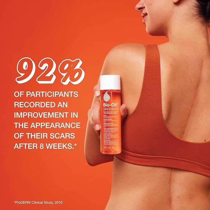 Bio-Oil Skincare Body Oil Serum, Face and Body Moisturizer with Vitamin E & A, for Scars, Stretch Marks, Sensitive Skin, All Skin Types, Dermatologist Recommended, Non-Comedogenic, 6.7 Oz