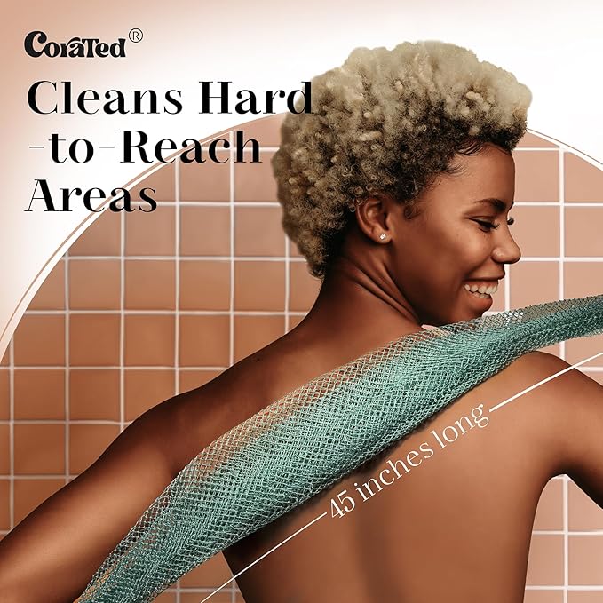 CORATED African Net Sponge Authentic, Shower Loofah Exfoliating Bath Sponge, Body Scrubber for Women and Men Daily Use Body Care, Travel Portable Bath Accessories Gifts for Women