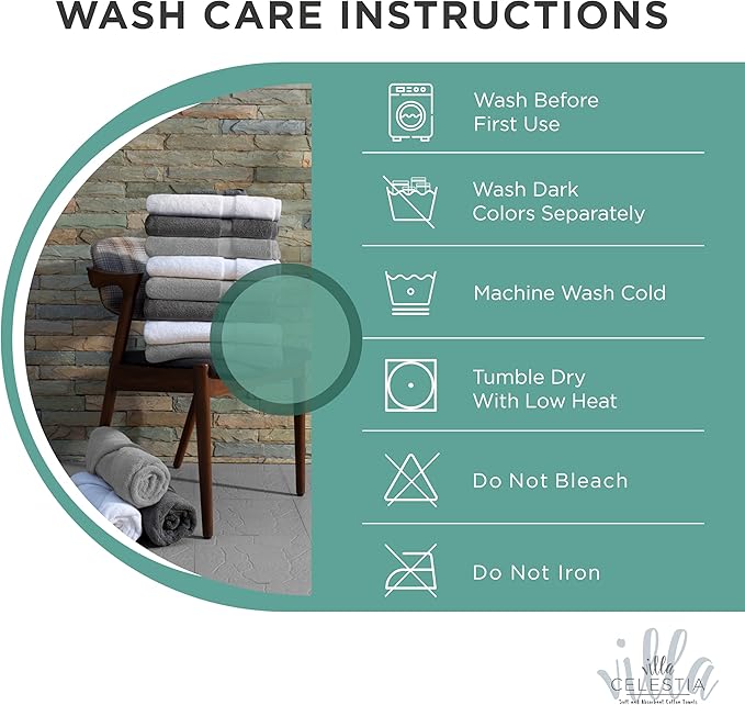 100% Cotton Bath Towel Set of 12-4 Bath Towels, 4 Hand Towels, 4 Wash Cloths, Sustainable, Soft, Highly Absorbent, Combed Cotton 12 Piece Set for Hotels, Spa, Bathroom, Dorm, Teal