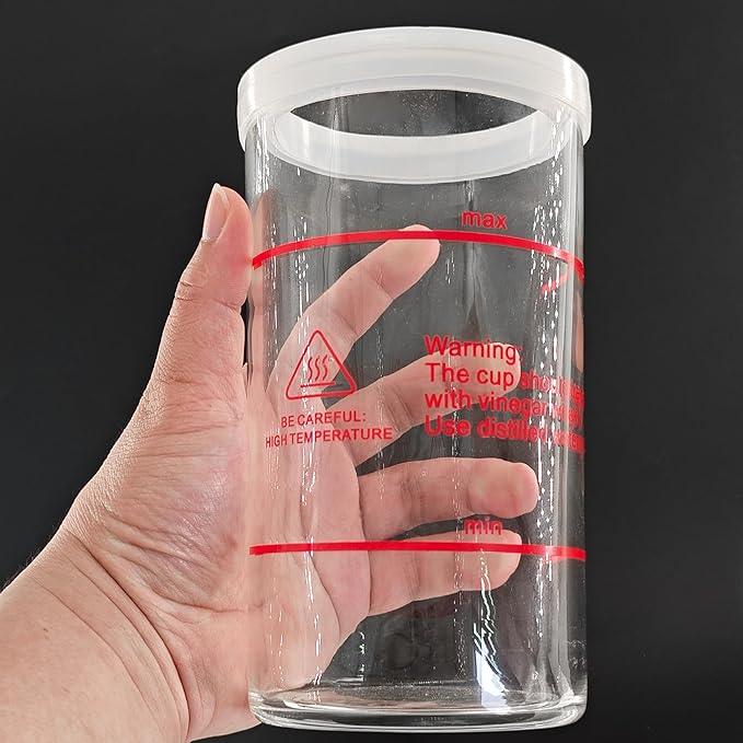 Elitzia Professional Glass Facial Steamer Jar with Leak-Proof Seal Ring Replacement Part Steamer Accessory ETBL0 (Height 17cm)