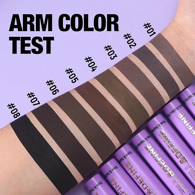 3 In 1 Hair Color Concealer Stick - Temporary Gray Hair Cover Up, Root Touch Up Hair Mascara with Precision Applicator, Waterproof Long Lasting for Eyebrows Beard Hairline 03# Medium Brown
