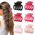 6 Pcs Hair Clips Small Claw Clips for Thin Hair Medium Matte Non-slip Hair Accessories for Women and Girls (Pink)