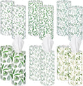 Outus 12 Pcs Eucalyptus Leaves Car Tissues Cylinder Holder with 3 Ply Facial Tissue Bulk Round Tissue Holder Travel Tissues Boxes Container for Car Cup Wedding Birthday Party