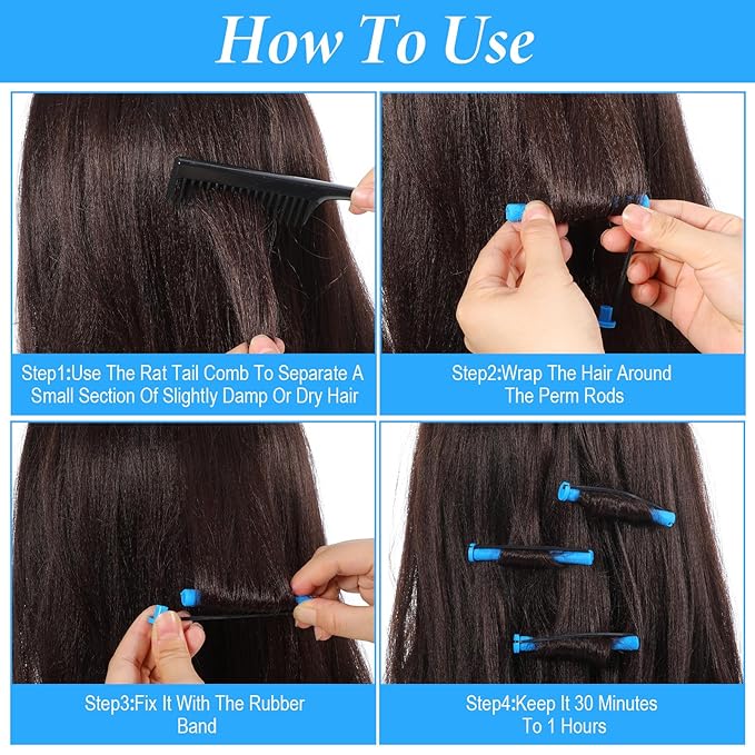 40 PCS Small Perm Rods for Short Hair, Plastic Curling Rods Cold Wave Rod Perming Curlers Hair Curling Rollers Perm Rod for DIY Styling Natural Hairs Short Long Hairs