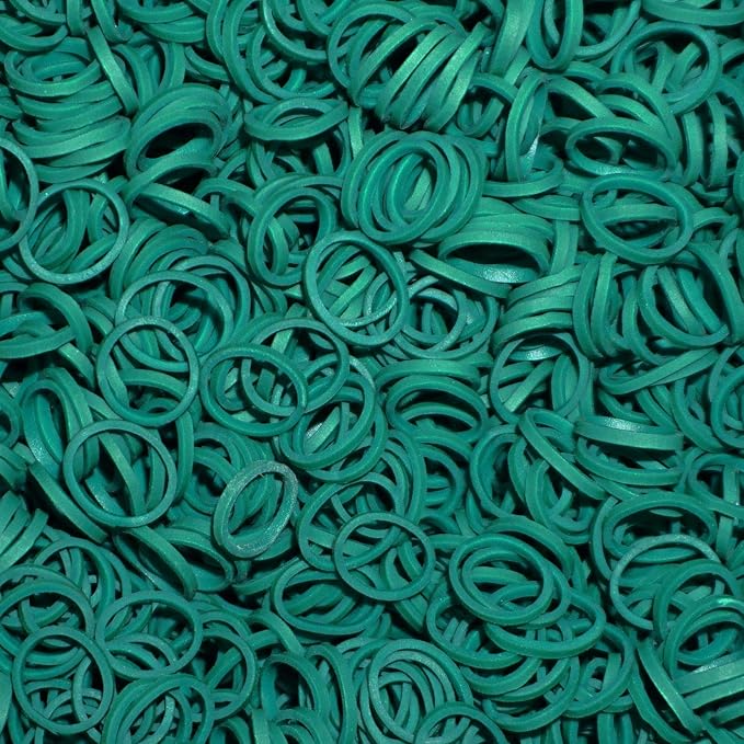 Amelia Beauty 500 Count Small Rubber Bands for Hair – ½" Green - USA - Recloseable Container - Mini Hair Elastics for Braids, Ponytails, Cornrows & Twists – Strong Hold Ponytail Holders