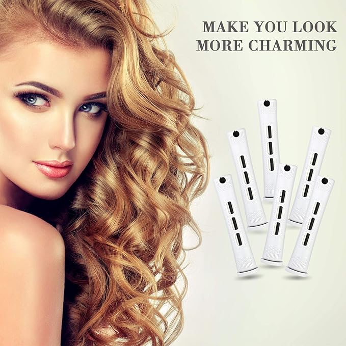 48 Pieces Hair Perm Rods Short Cold Wave Rods Plastic Perming Irons Hair Curling Rollers Curlers with Steel Pintail Comb Rat Tail Comb for Hairdressing Styling Supplies(0.63 Inch,White)