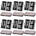Geosar 12 Set 8 in 1 Manicure Set Stainless Steel Nail Clippers Kit Pedicure Care Tools with Leather Case Travel Grooming Kit Gift for Women Men Gift(Glitter Candy Color)