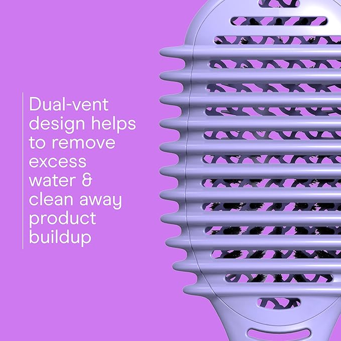Conair Curl Define Pro Hair Brush for Curly Hair, Dual-Vent Design with Continuous Grooves, Mixed Bristles for Frizz-Free Detangling, Smoothing, and Curl Definition