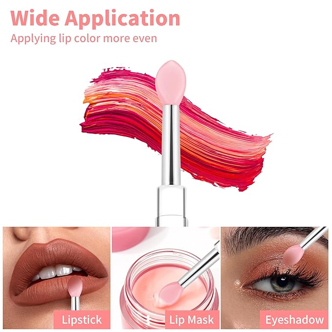 12 PCS Silicone Lip Brush - Reusable Lipstick Brush Lip Brushes Makeup Applicator Beauty Tool Kits for Lipsticks,Lip Gloss,Lip Balm