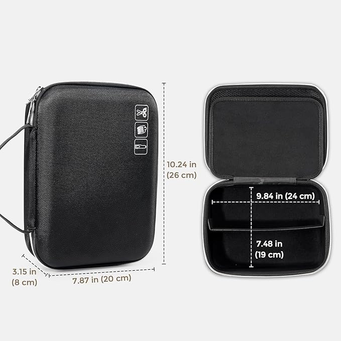 ProCase Hard Hair Clippers Case, Barber Supplies Hair Cutting Tool Accessories Storage Organizer, Trimmer Travel Bag for TPOB/Hatteker/Oneisal/Wahl 5Star/Andis Men Razor Guard Grooming Kits -Black