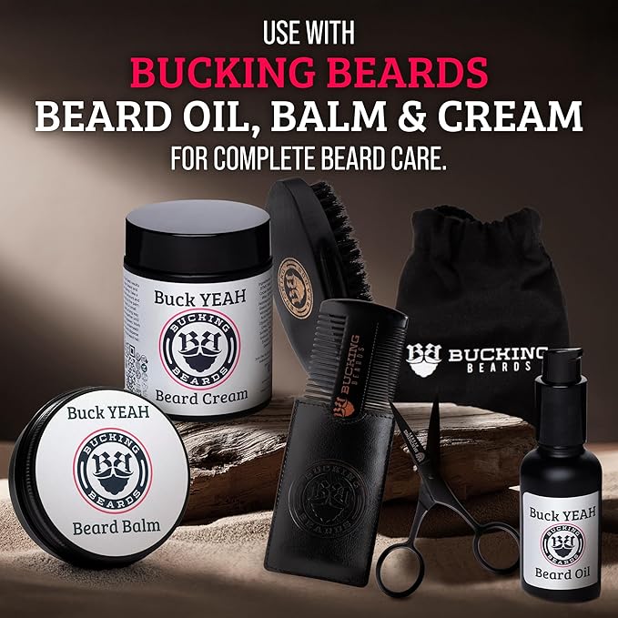 Beard Kit for Men - All-in-One Beard Grooming Kit with Brush, Comb, Scissors & Travel Bag - Durable Grooming Tools for Daily Style and Care