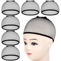 MORGLES 6PCS Wig Cap Non Slip, Black Mesh Net Wig Caps for Women Men, Weaving Hair Net Close End Fishnet