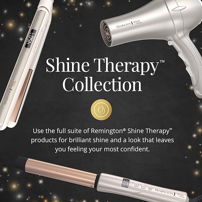 Remington Shine Therapy Argan Oil & Keratin Infused ½-1 Inch Tapered Curling Wand for Natural Curls,Includes Heat Glove,(Pack of 2)
