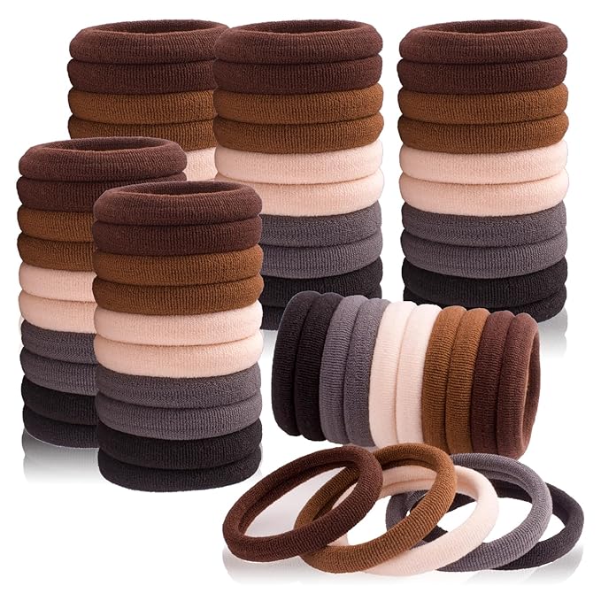 Hair Accessories, 190PCS No-Damage Thick Seamless Hair Elastics in Neutral Colors for Women and Girls