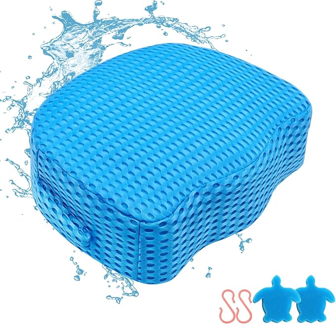 Luxury Extra Thick Weighted Hot Tub Booster Seat for Adults, Premium 3D Air Mesh Spa Cushion, Non-Slip Micro Dot Base, Quick-Dry Heavy-Duty Spa Seat Riser for Indoor & Outdoor Use