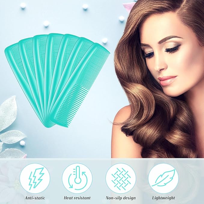 50 Pcs Pocket Combs for Men 5 Inch Cutting with Wide and Fine Teeth Plastic Professional Barber Haircut Small Anti Static Combs for Women Grooming Accessories for Beard(Green)