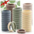 100 Pcs Thick Seamless Hair Ties, Ponytail Holders Hair Accessories for Women Girls No Damage for Thick Hair(Light Theme Colors)